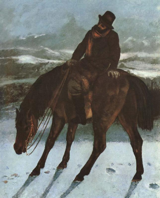 Gustave Courbet Hunter on the horse back